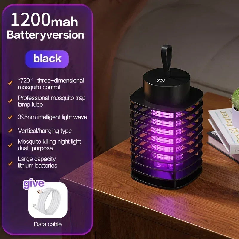 5V Silent Mosquito Killer Lamp, Portable Electric Swatter, Indoor Bedroom & Outdoor Mosquito Repeller Insect Fly Trap Bug Zapper