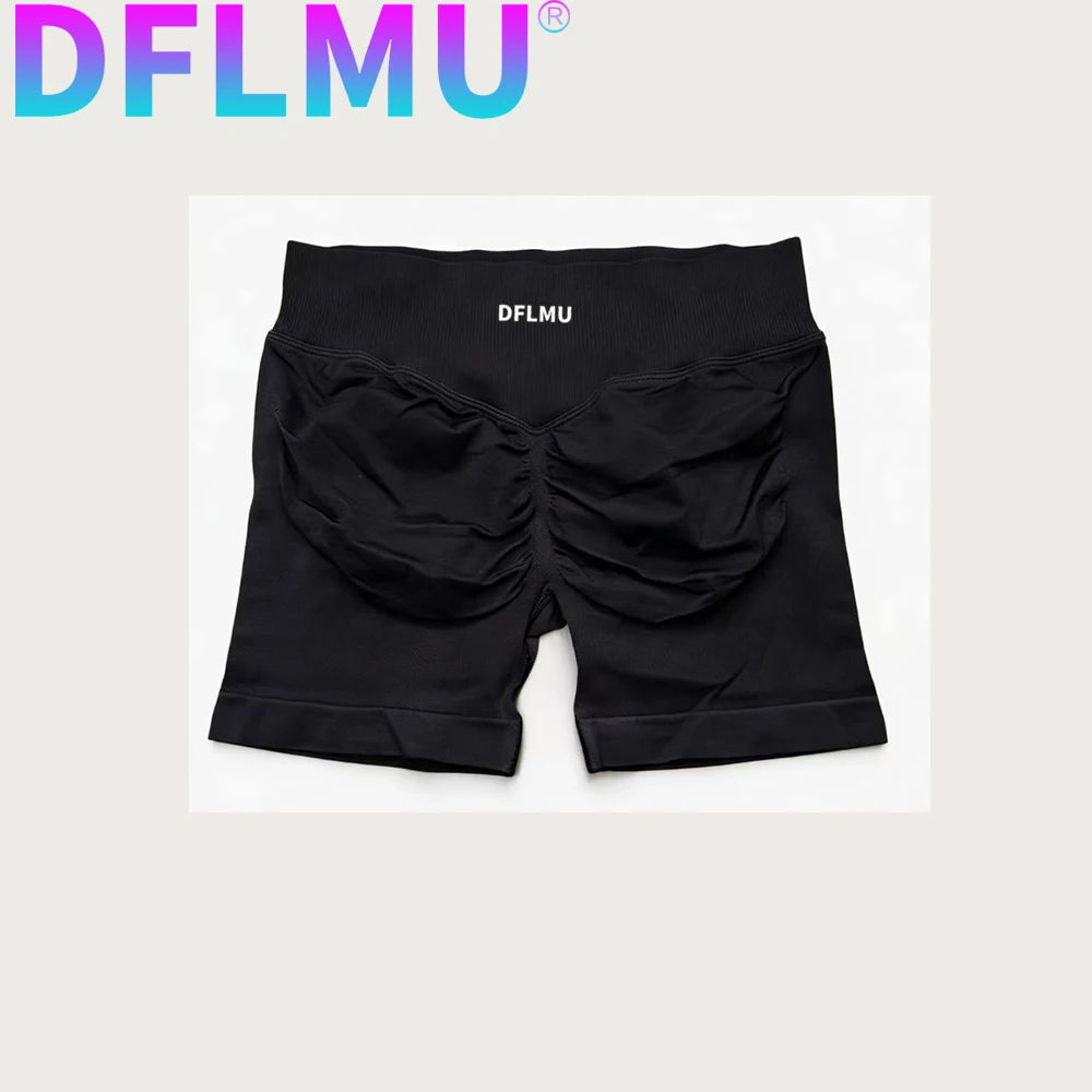 Womens High Waist and Tightening Slimming Running DFLMU Peach Hip Lifting Sports Shorts Speed Drying Three Point Tight Pants