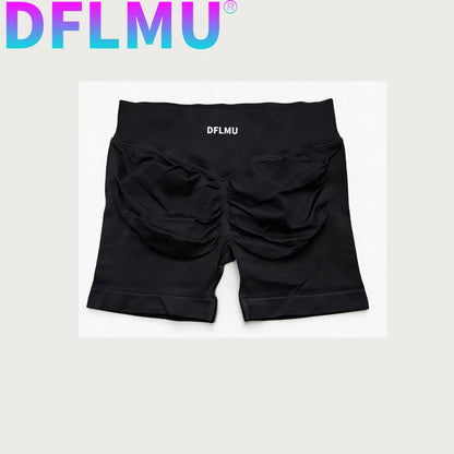 Womens High Waist and Tightening Slimming Running DFLMU Peach Hip Lifting Sports Shorts Speed Drying Three Point Tight Pants