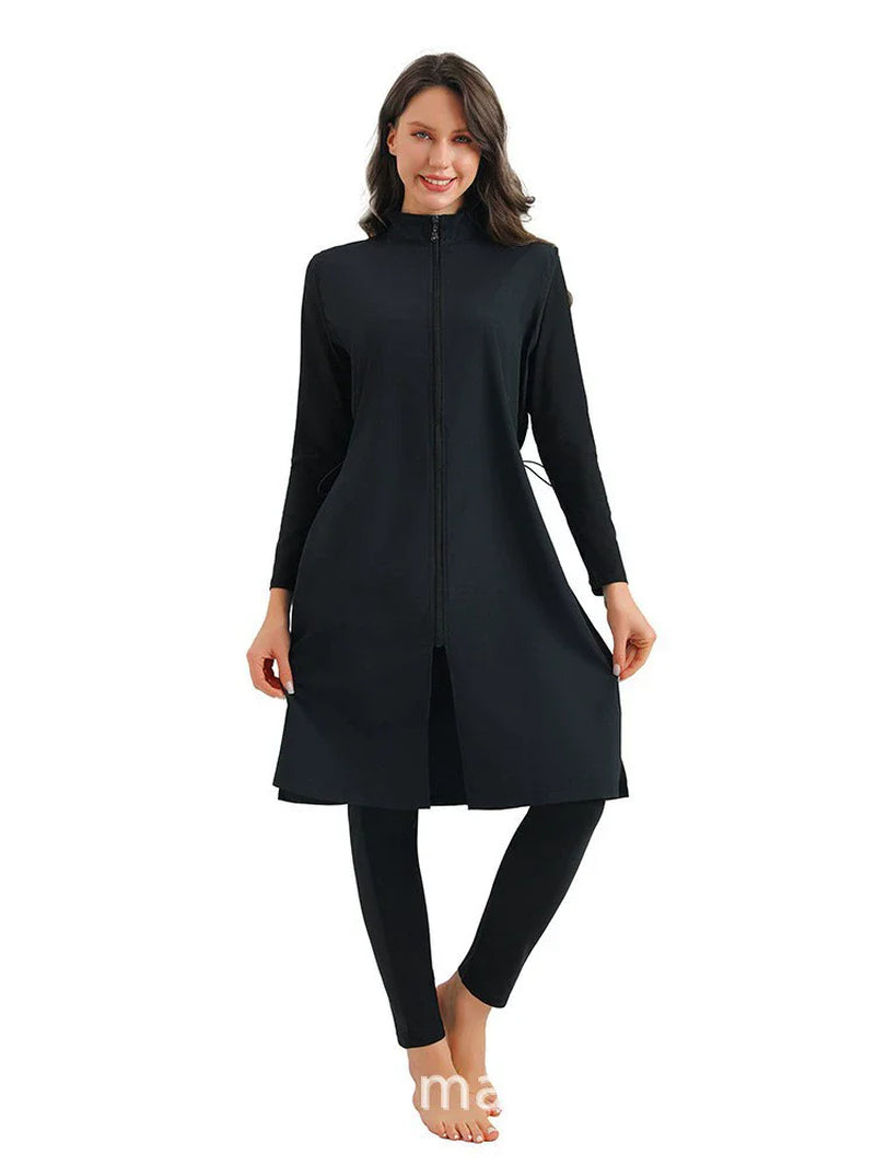 Muslim Modest Burkini Women Long Sleeve Print Swimwear Full Cover Swimsuit Islamic Bathing Suit Beachwear Swimming Costumes Set