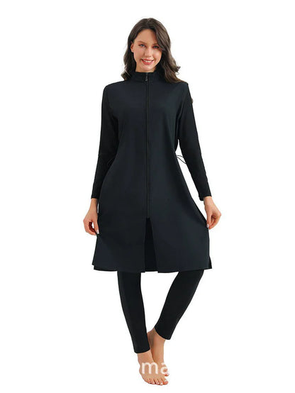 Muslim Modest Burkini Women Long Sleeve Print Swimwear Full Cover Swimsuit Islamic Bathing Suit Beachwear Swimming Costumes Set