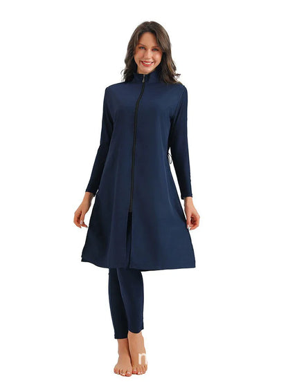 Muslim Modest Burkini Women Long Sleeve Print Swimwear Full Cover Swimsuit Islamic Bathing Suit Beachwear Swimming Costumes Set