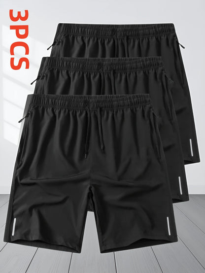 3Pcs Casual Shorts Men'S Running Sports Shorts Gym Shorts for Men Fitness Basketbal Sportswear Beach Short Pants Jogging Sweatpa