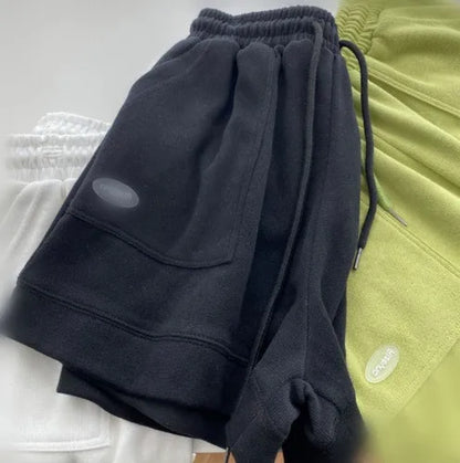 2026 Women'S Comfortable Loose Wide-Legged Drawstring a Pants Slim Waist Slim Fit Casual Home Versatile Sports Shorts New