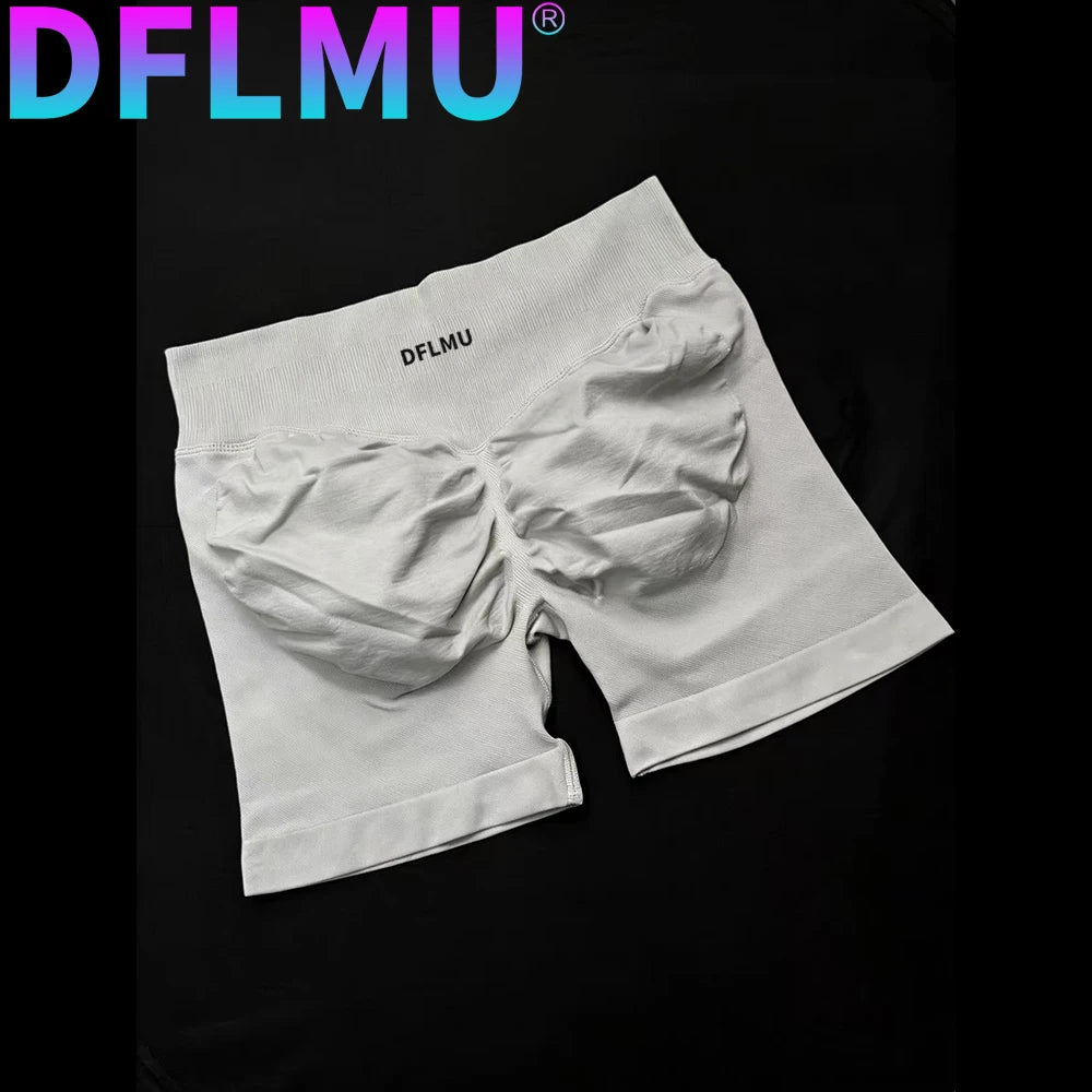 Womens High Waist and Tightening Slimming Running DFLMU Peach Hip Lifting Sports Shorts Speed Drying Three Point Tight Pants