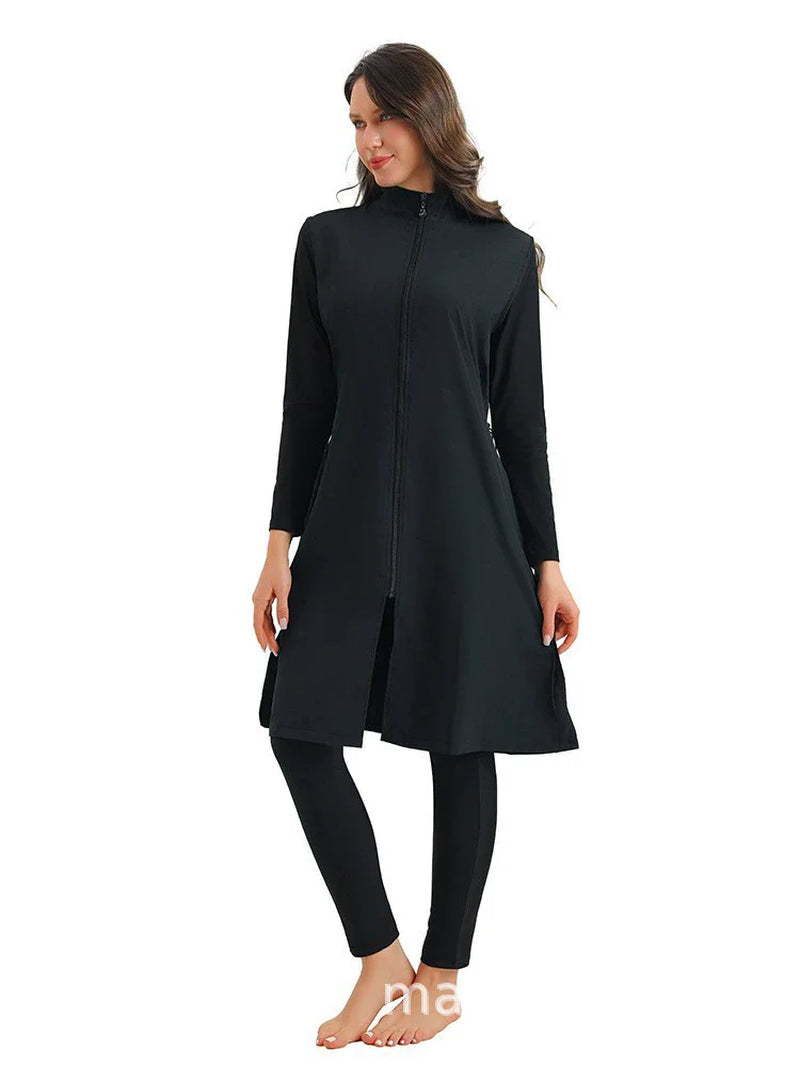 Muslim Modest Burkini Women Long Sleeve Print Swimwear Full Cover Swimsuit Islamic Bathing Suit Beachwear Swimming Costumes Set
