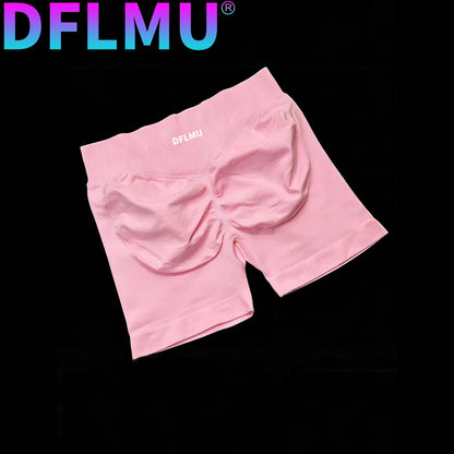 Womens High Waist and Tightening Slimming Running DFLMU Peach Hip Lifting Sports Shorts Speed Drying Three Point Tight Pants