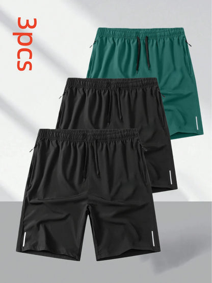 3Pcs Casual Shorts Men'S Running Sports Shorts Gym Shorts for Men Fitness Basketbal Sportswear Beach Short Pants Jogging Sweatpa