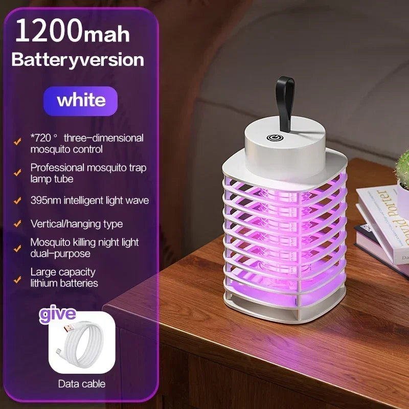 5V Silent Mosquito Killer Lamp, Portable Electric Swatter, Indoor Bedroom & Outdoor Mosquito Repeller Insect Fly Trap Bug Zapper