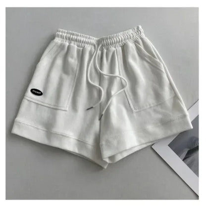2026 Women'S Comfortable Loose Wide-Legged Drawstring a Pants Slim Waist Slim Fit Casual Home Versatile Sports Shorts New