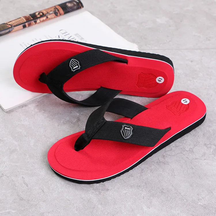 Men'S Casual Flip Flops Fashion Beach Shoes Men Summer Non-Slip Flat Slides Mens Slippers Indoor House Shoes Man Male Slipper