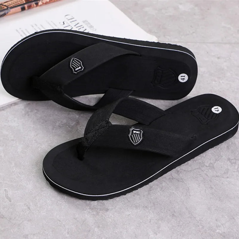 Men'S Casual Flip Flops Fashion Beach Shoes Men Summer Non-Slip Flat Slides Mens Slippers Indoor House Shoes Man Male Slipper