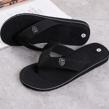 Men'S Casual Flip Flops Fashion Beach Shoes Men Summer Non-Slip Flat Slides Mens Slippers Indoor House Shoes Man Male Slipper