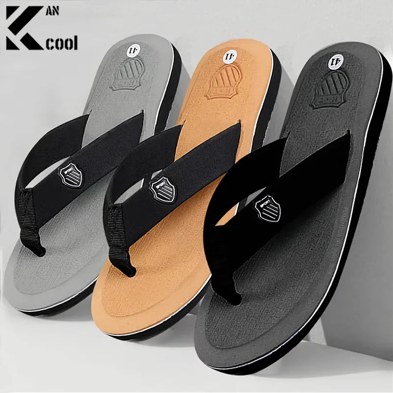 Men'S Casual Flip Flops Fashion Beach Shoes Men Summer Non-Slip Flat Slides Mens Slippers Indoor House Shoes Man Male Slipper