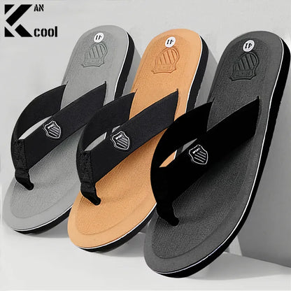 Men'S Casual Flip Flops Fashion Beach Shoes Men Summer Non-Slip Flat Slides Mens Slippers Indoor House Shoes Man Male Slipper