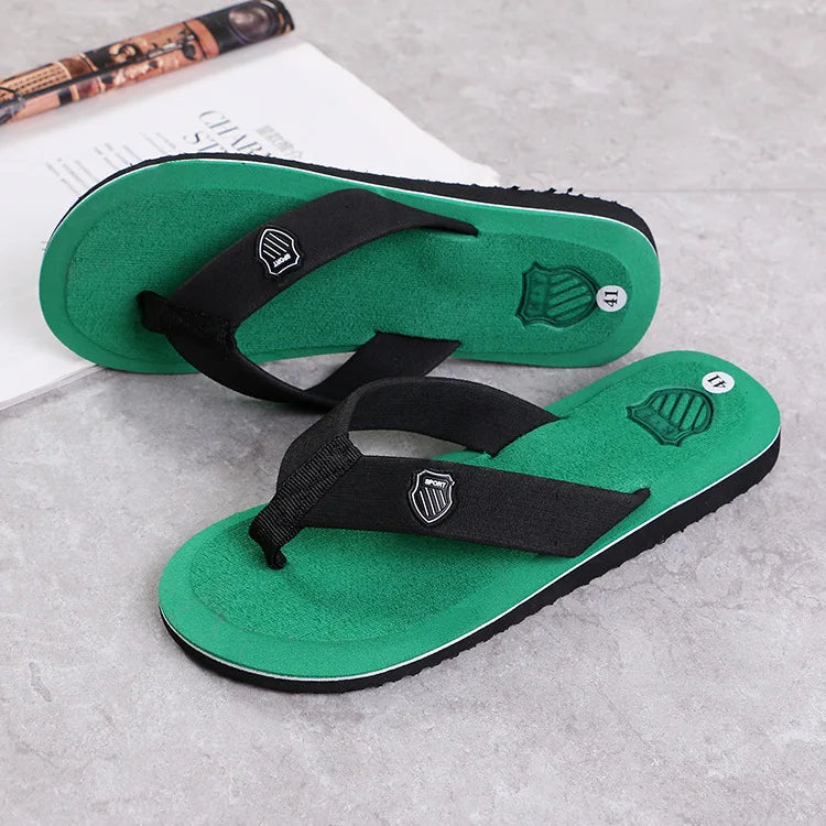 Men'S Casual Flip Flops Fashion Beach Shoes Men Summer Non-Slip Flat Slides Mens Slippers Indoor House Shoes Man Male Slipper