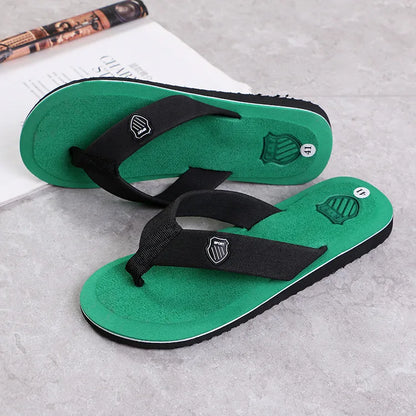 Men'S Casual Flip Flops Fashion Beach Shoes Men Summer Non-Slip Flat Slides Mens Slippers Indoor House Shoes Man Male Slipper