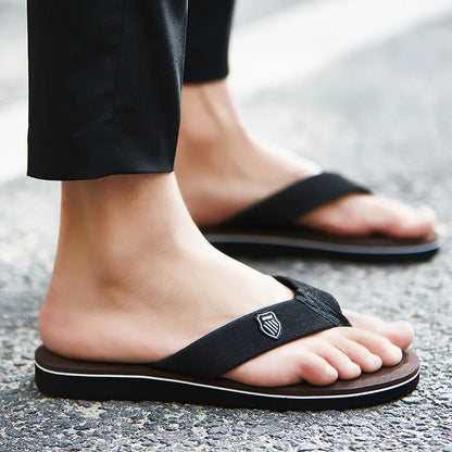 Men'S Casual Flip Flops Fashion Beach Shoes Men Summer Non-Slip Flat Slides Mens Slippers Indoor House Shoes Man Male Slipper
