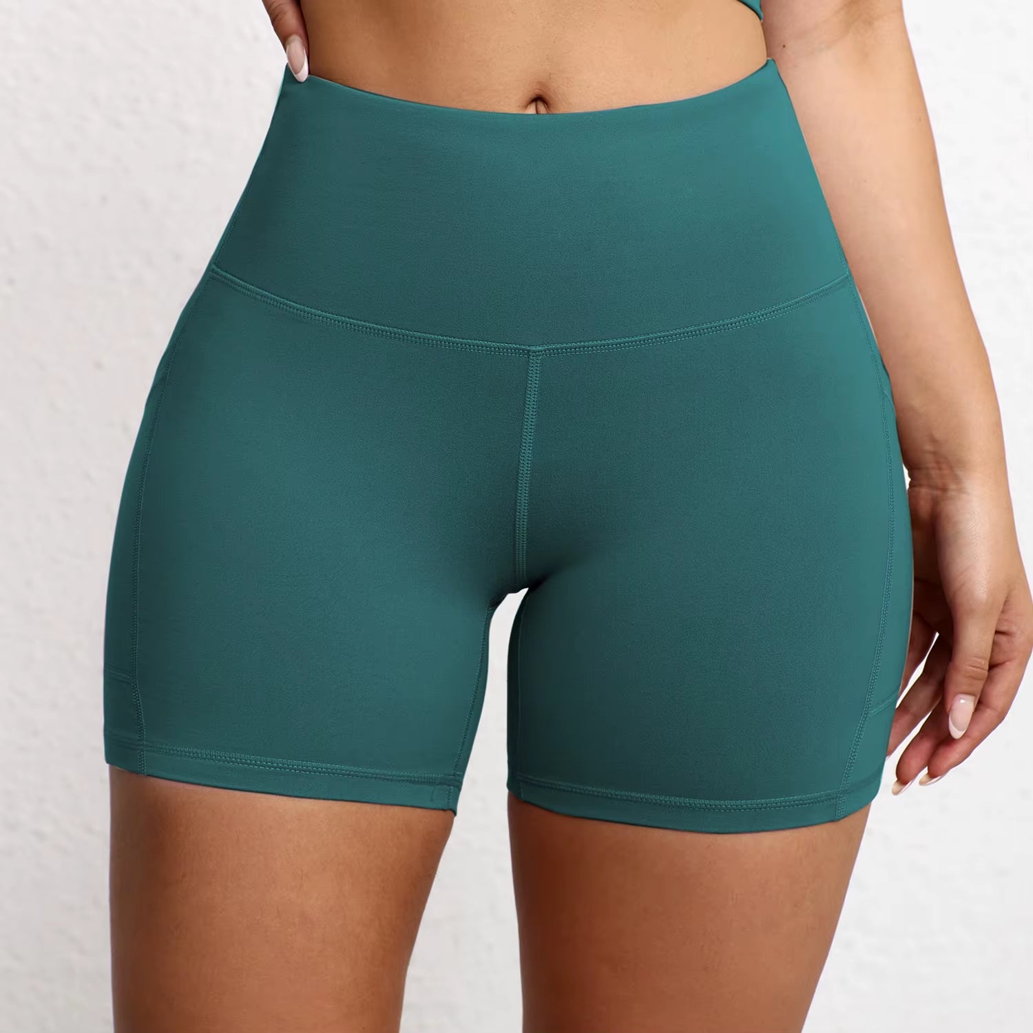 Yoga Shorts with Pockets High Waist Butt Lifting Cyclings Tights Outdoor Workout Jogging Shorts Sportswear Gym Running Short