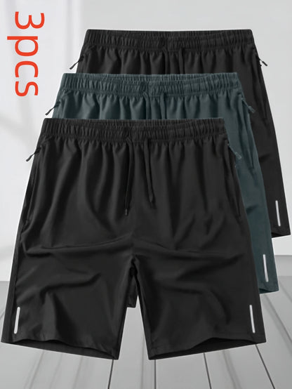 3Pcs Casual Shorts Men'S Running Sports Shorts Gym Shorts for Men Fitness Basketbal Sportswear Beach Short Pants Jogging Sweatpa