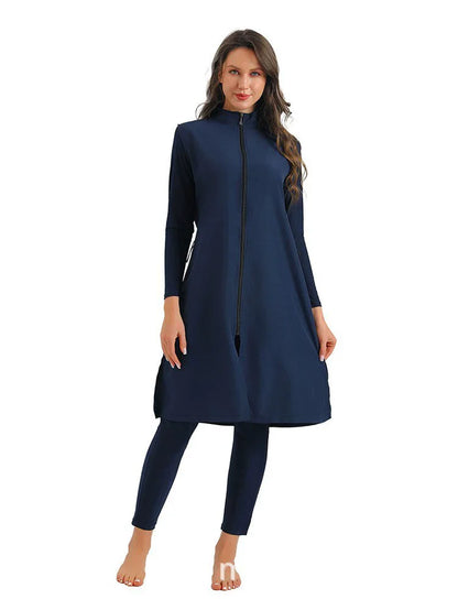 Muslim Modest Burkini Women Long Sleeve Print Swimwear Full Cover Swimsuit Islamic Bathing Suit Beachwear Swimming Costumes Set