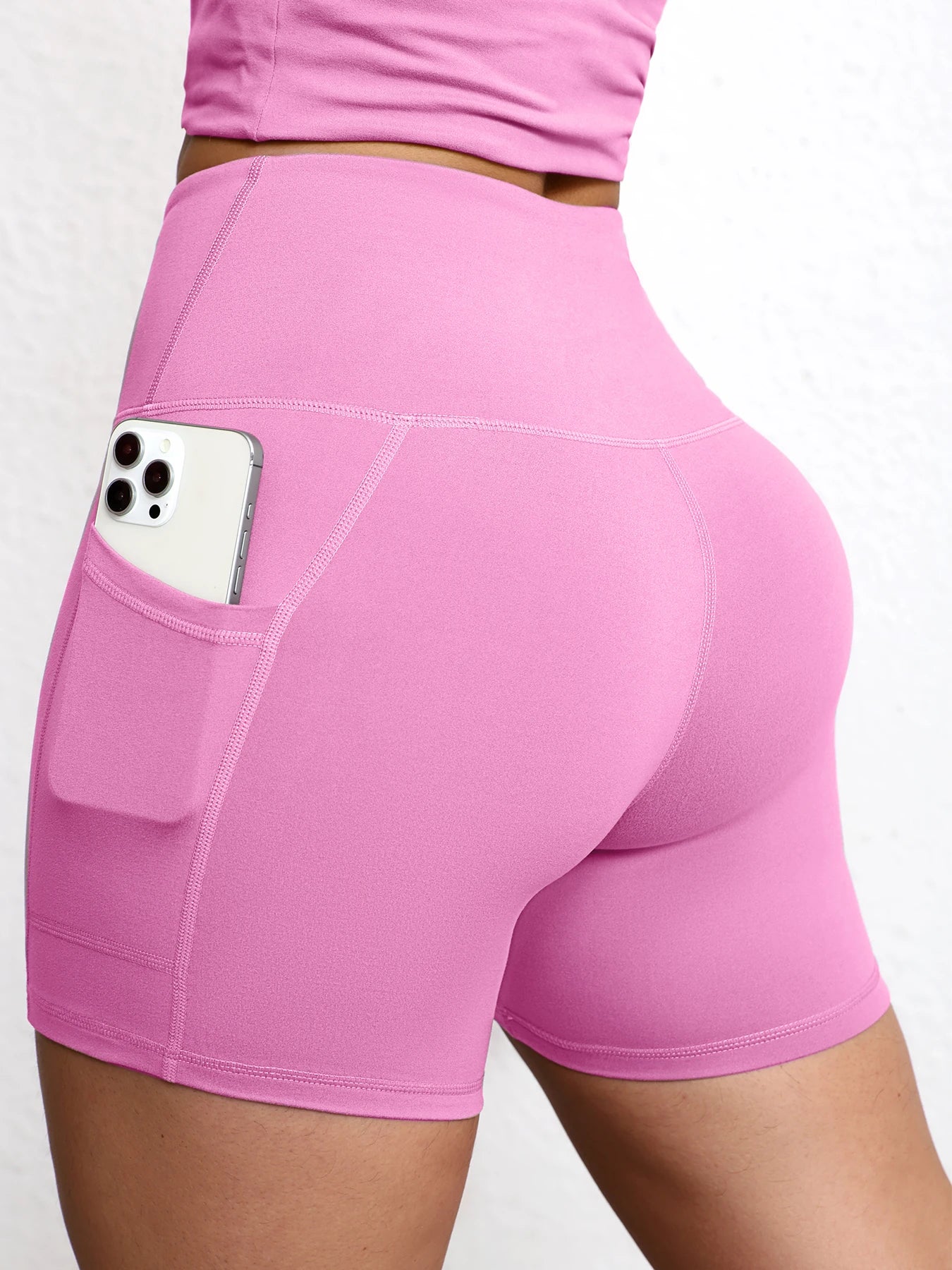 Yoga Shorts with Pockets High Waist Butt Lifting Cyclings Tights Outdoor Workout Jogging Shorts Sportswear Gym Running Short