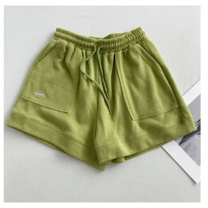 2026 Women'S Comfortable Loose Wide-Legged Drawstring a Pants Slim Waist Slim Fit Casual Home Versatile Sports Shorts New