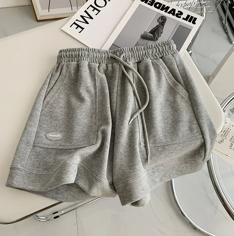 2026 Women'S Comfortable Loose Wide-Legged Drawstring a Pants Slim Waist Slim Fit Casual Home Versatile Sports Shorts New