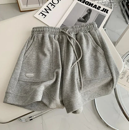2026 Women'S Comfortable Loose Wide-Legged Drawstring a Pants Slim Waist Slim Fit Casual Home Versatile Sports Shorts New