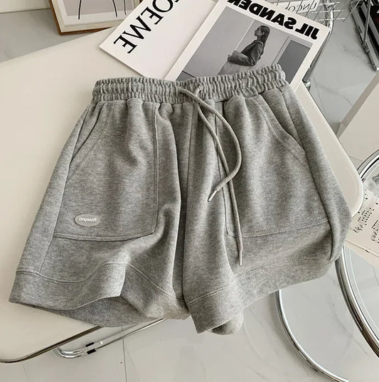 2026 Women'S Comfortable Loose Wide-Legged Drawstring a Pants Slim Waist Slim Fit Casual Home Versatile Sports Shorts New