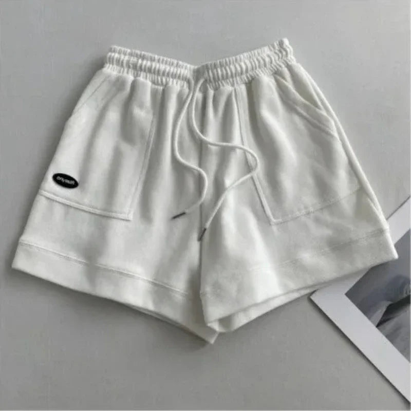 2026 Women'S Comfortable Loose Wide-Legged Drawstring a Pants Slim Waist Slim Fit Casual Home Versatile Sports Shorts New