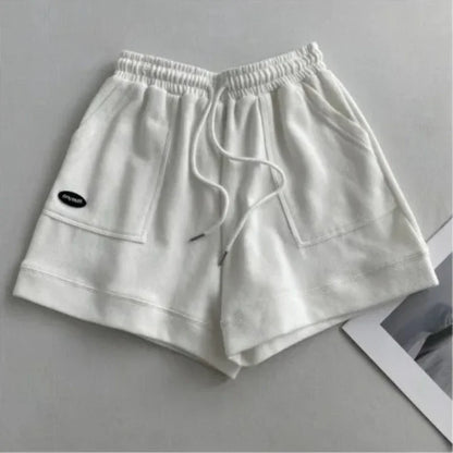 2026 Women'S Comfortable Loose Wide-Legged Drawstring a Pants Slim Waist Slim Fit Casual Home Versatile Sports Shorts New