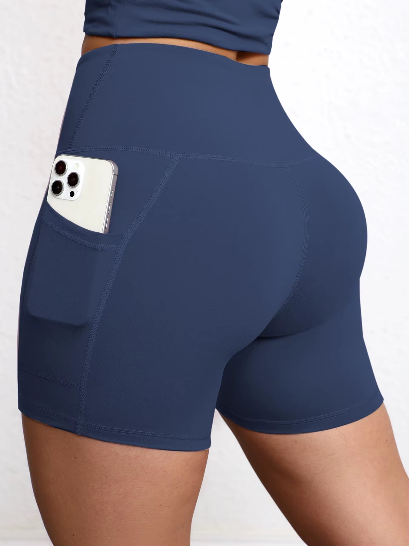 Yoga Shorts with Pockets High Waist Butt Lifting Cyclings Tights Outdoor Workout Jogging Shorts Sportswear Gym Running Short